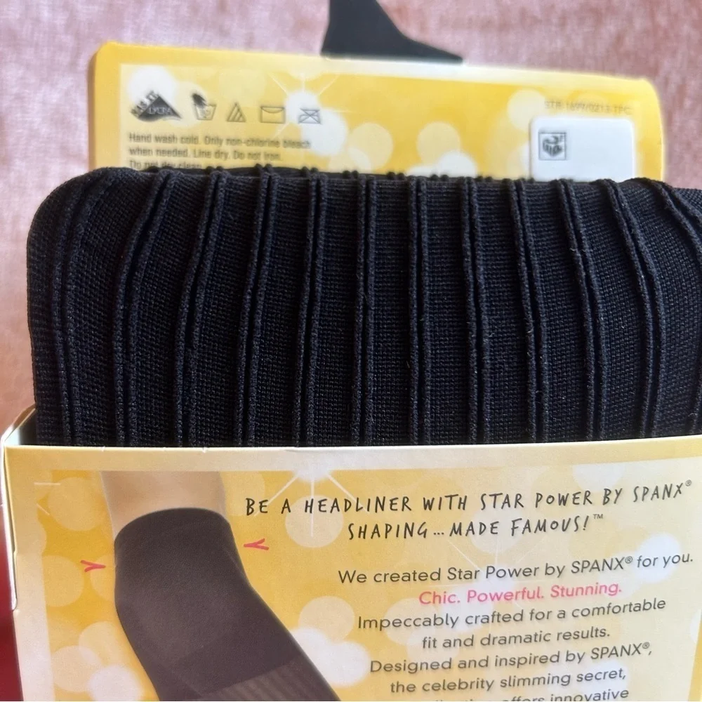 Spanx Star Power black ribbed shaping tights size A (XS-S)